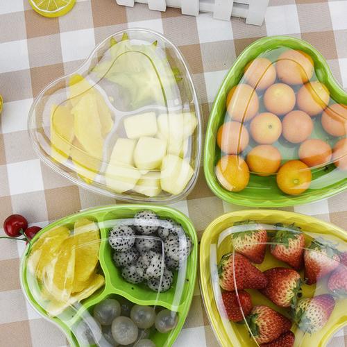 彩色水果沙拉盒一次性水果托盘 鲜切水果盒 蔬菜托盘 透明果蔬盒图片